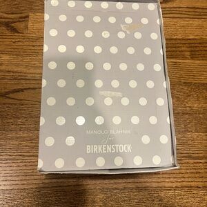 Manolo Blahnik Gray Polka Dot Shoe Box